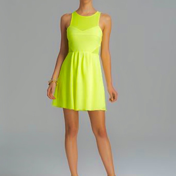 Dolce Vita Dresses & Skirts - Dolce Vita Neon Yellow Side Mesh Club Beach Dress NWT